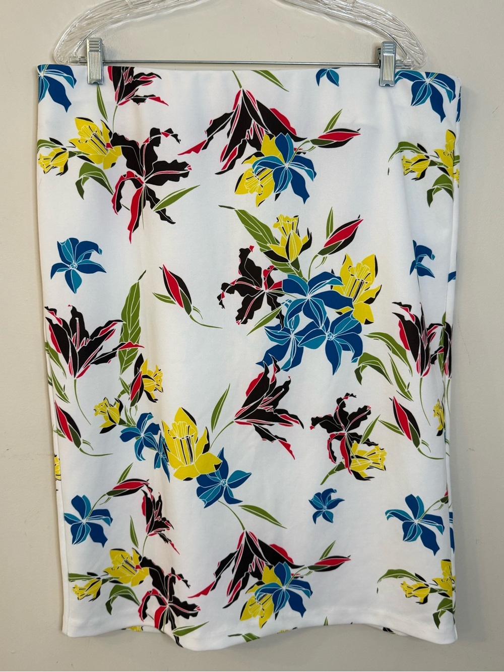 Eloquii tropical floral straight retro mini skirt Plus SZ 18